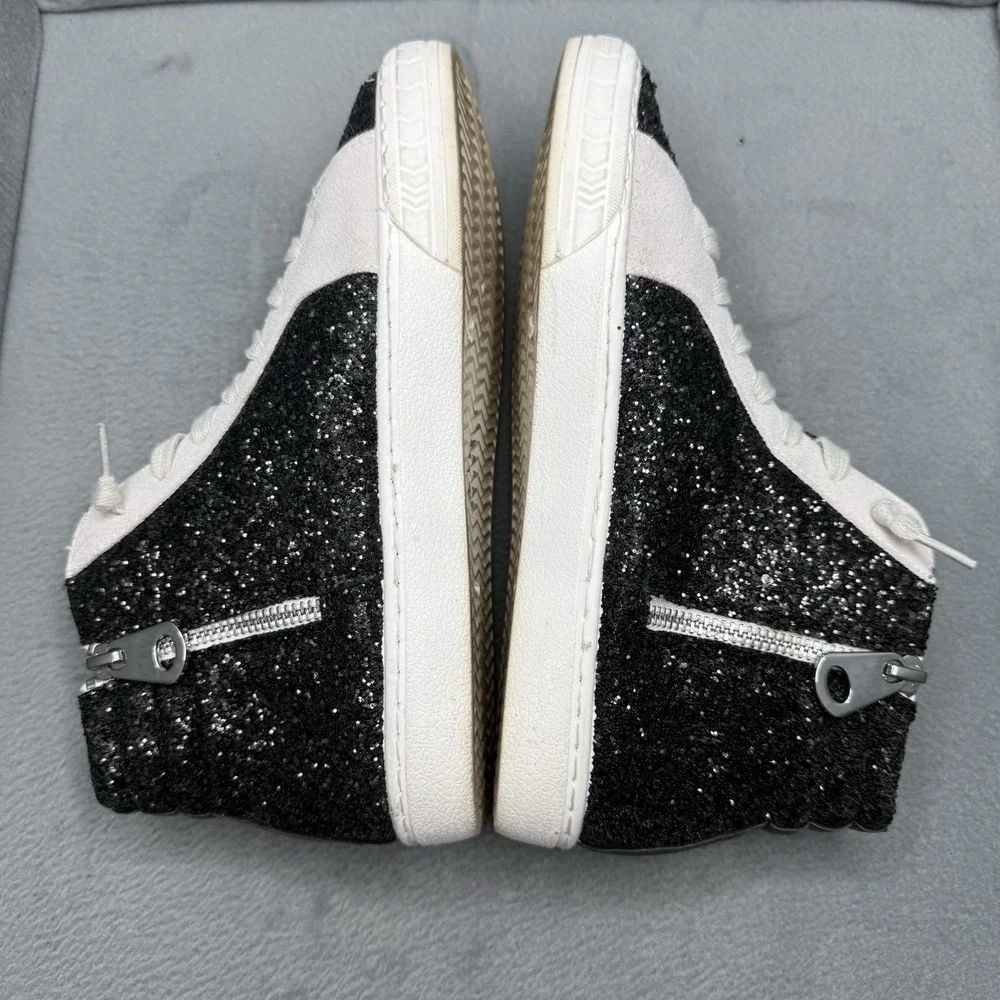 Vintage Havana Bianca High Women's 7.5 Black Glitter Star Stud High Top Sneakers